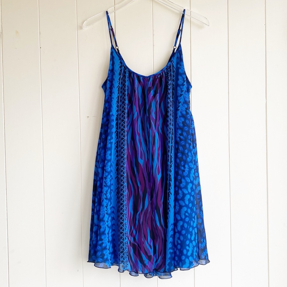 Express Chiffon Purple Blue Swing Dress Size Small